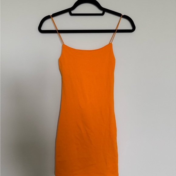 Zara Dresses & Skirts - ZARA Orange Spaghetti Strap Bodycon Dress S